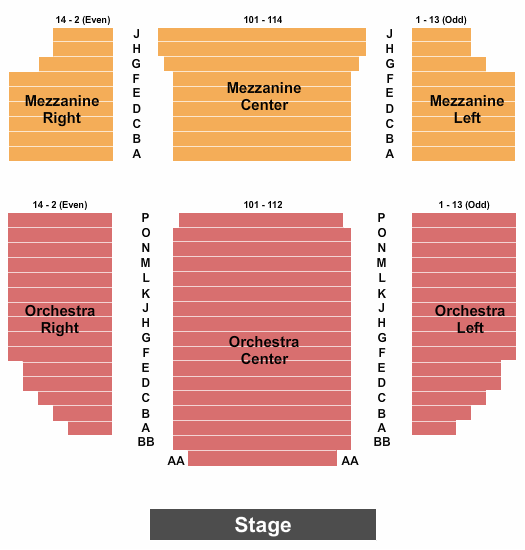 The Hayes Theater Seating Chart